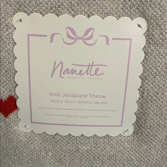 Nanette Lepore cherry heart throw blanket - Picture 3 of 7